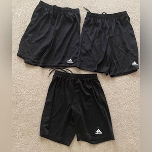 Set of 3 Boys Adidas Aerotech black shorts. Size large.